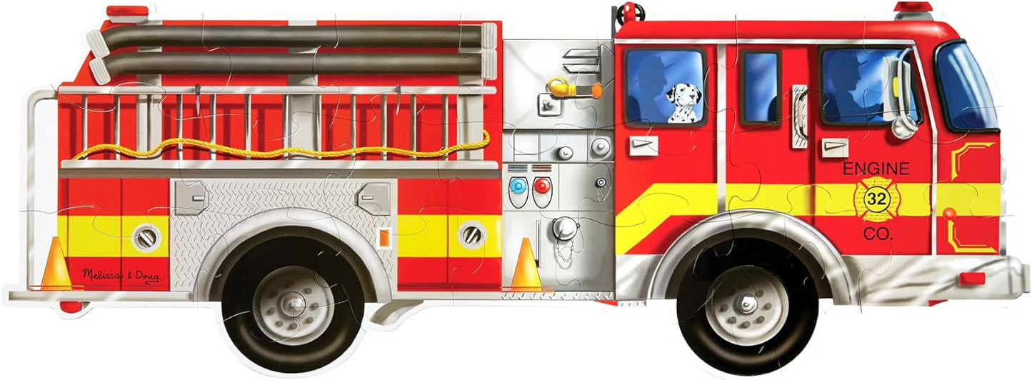 Melissa & Doug Fire Truck Jumbo Floor Puzzle A" 24 Pieces 4 Feet Long – 24