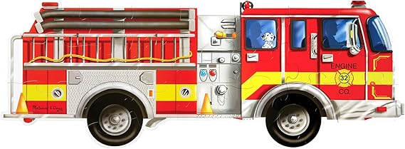 Melissa & Doug Fire Truck Jumbo Floor Puzzle A" 24 Pieces 4 Feet Long – 24