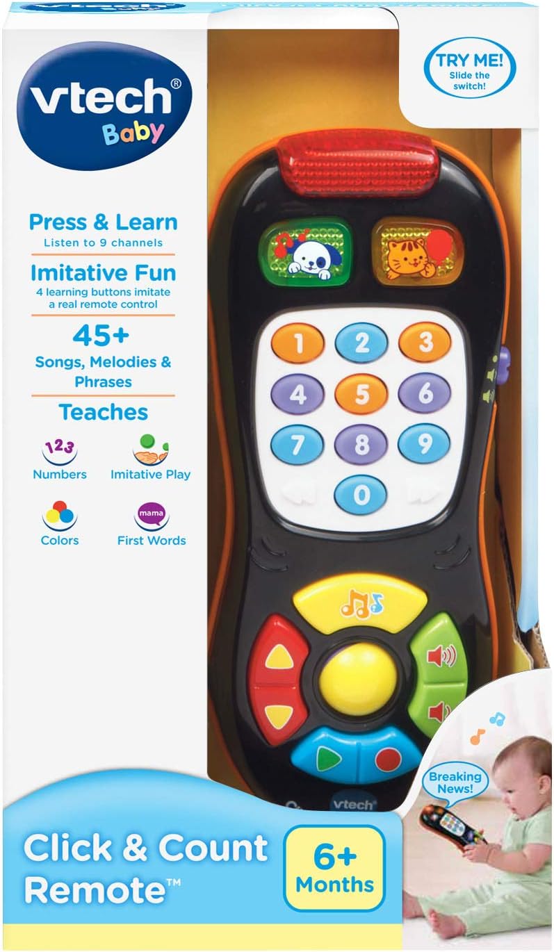 VTech Click & Count Remote A" Interactive Learning Toy (Black)