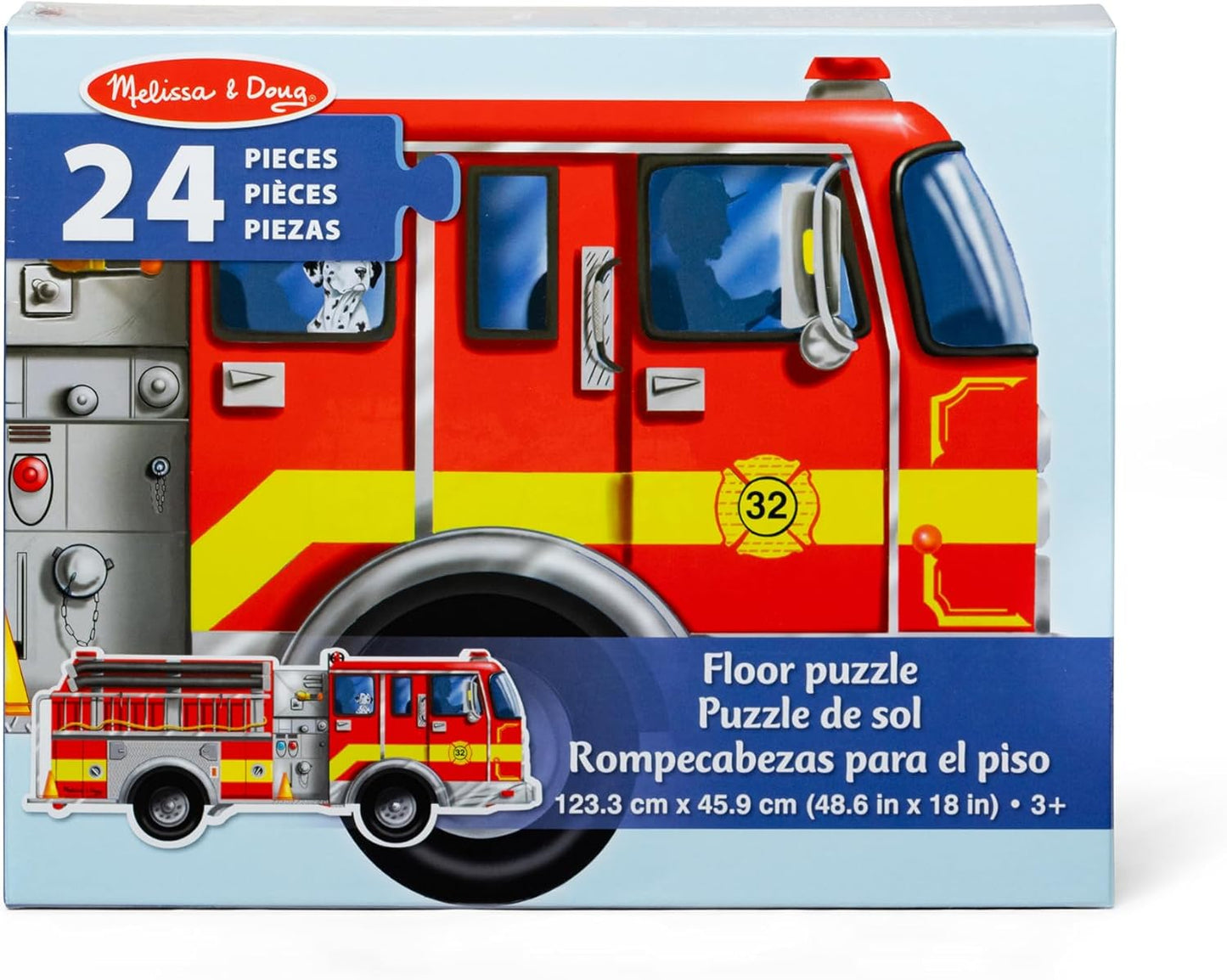 Melissa & Doug Fire Truck Jumbo Floor Puzzle A" 24 Pieces 4 Feet Long – 24