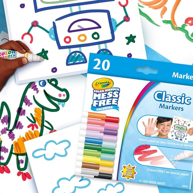 Crayola Color Wonder Marker Refill Set 20ct Mess Free Broad Line Markers for Toddlers