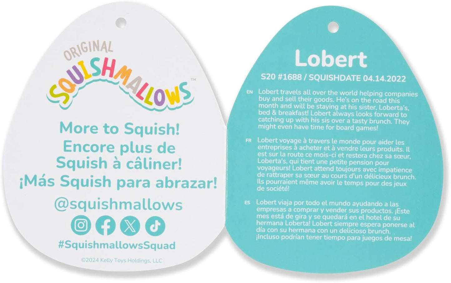 Squishmallows Original 20-Inch Lobert Blue Lobster - Official Jazwares Plush Jumbo