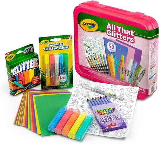 Crayola All That Glitters Art Case 50pcs Glitter Crayons Coloring Supplies Art Set Gifts