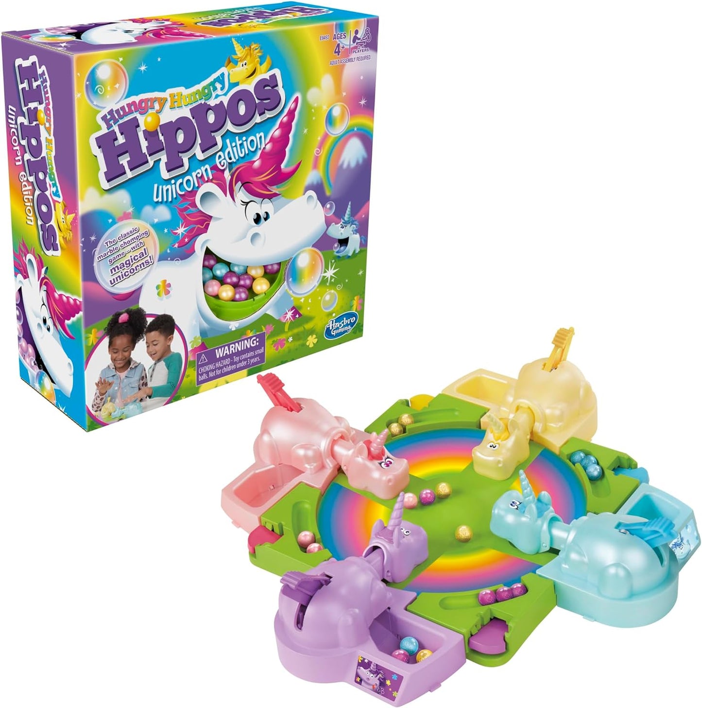 Hasbro Gaming Hungry Hippos Unicorn Edition Pre-School Board Game for 2-4 Players Amazon