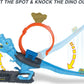 Hot Wheels City T-Rex Chomp Down Track Set A" 1:64 Scale Vehicle Stunt Action to Knock Out the Dinosaur – 1