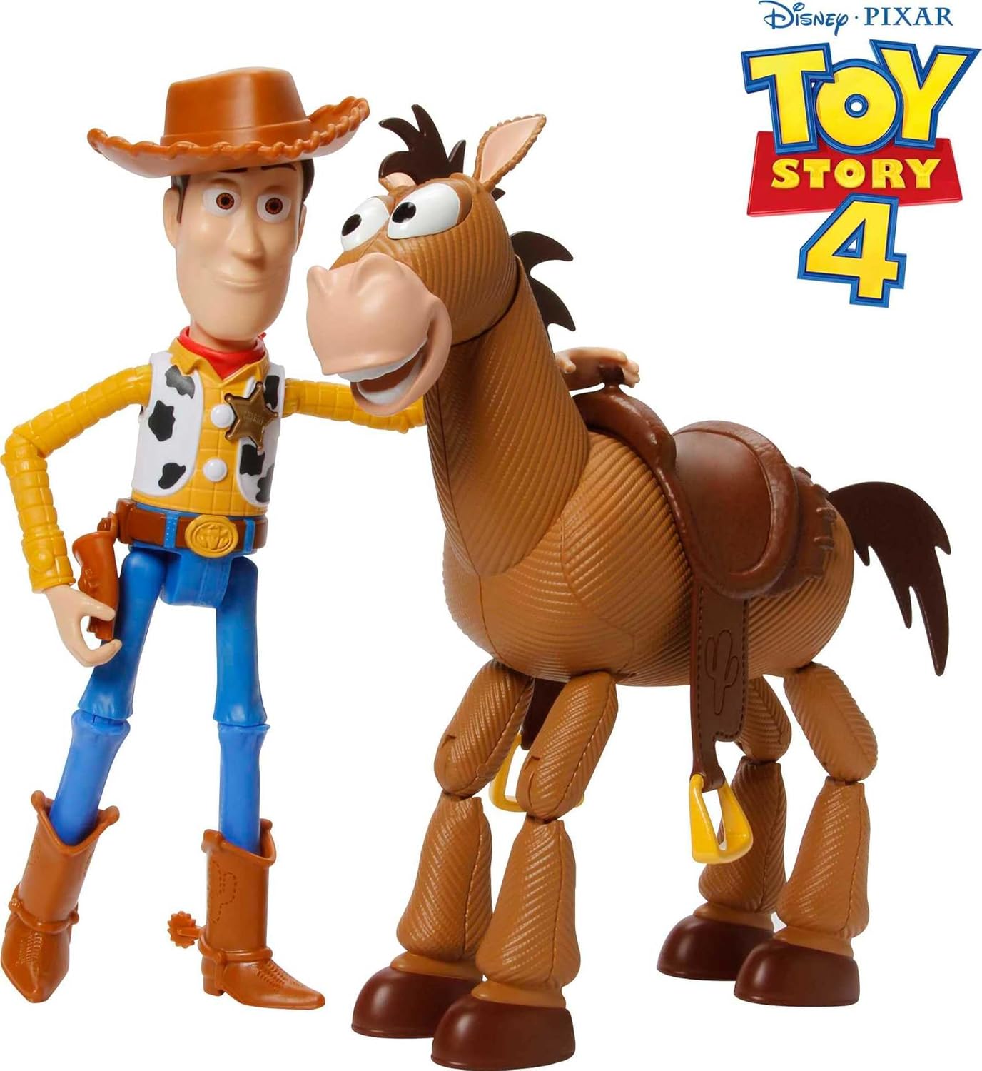 Mattel Toy Story 4 Action Figure Set A" Woody with Removable Hat & Bullseye – 4