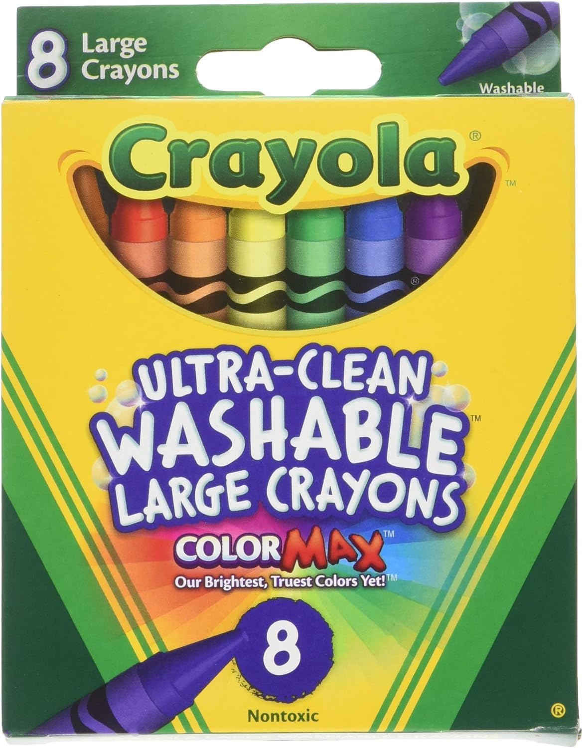 Crayola 8 Count Ultra Clean Washable Large Crayons Color Max (Pack of 3) – 8