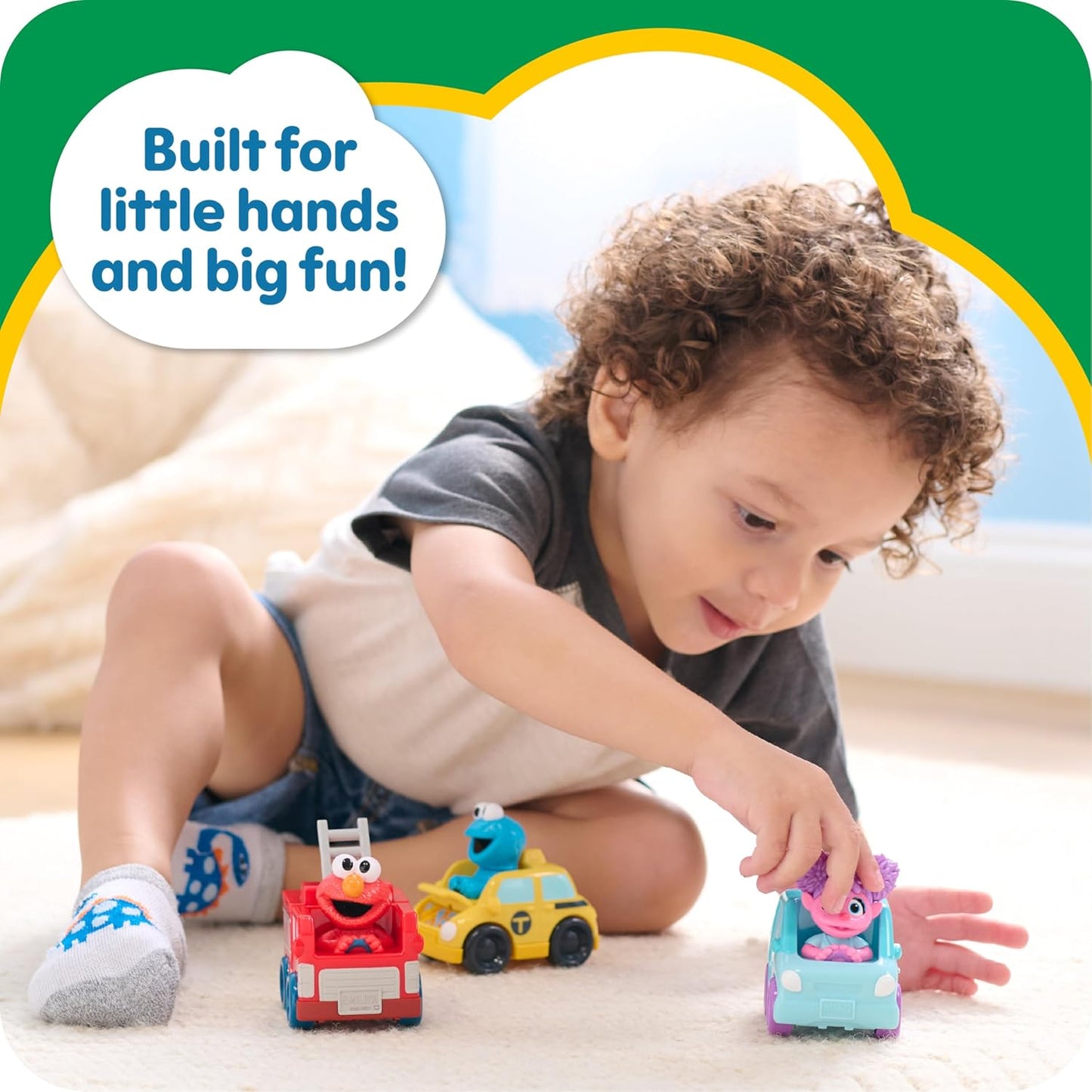Just Play Sesame Street Twist and Pop Wheelies 3-Pack A" Preschool Toy Vehicles for Kids Ages 2+ by – 3