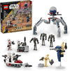 LEGO Star Wars Clone Trooper Battle Droid Battle Pack Set for Buildable Toy Speeder Bike Vehicle