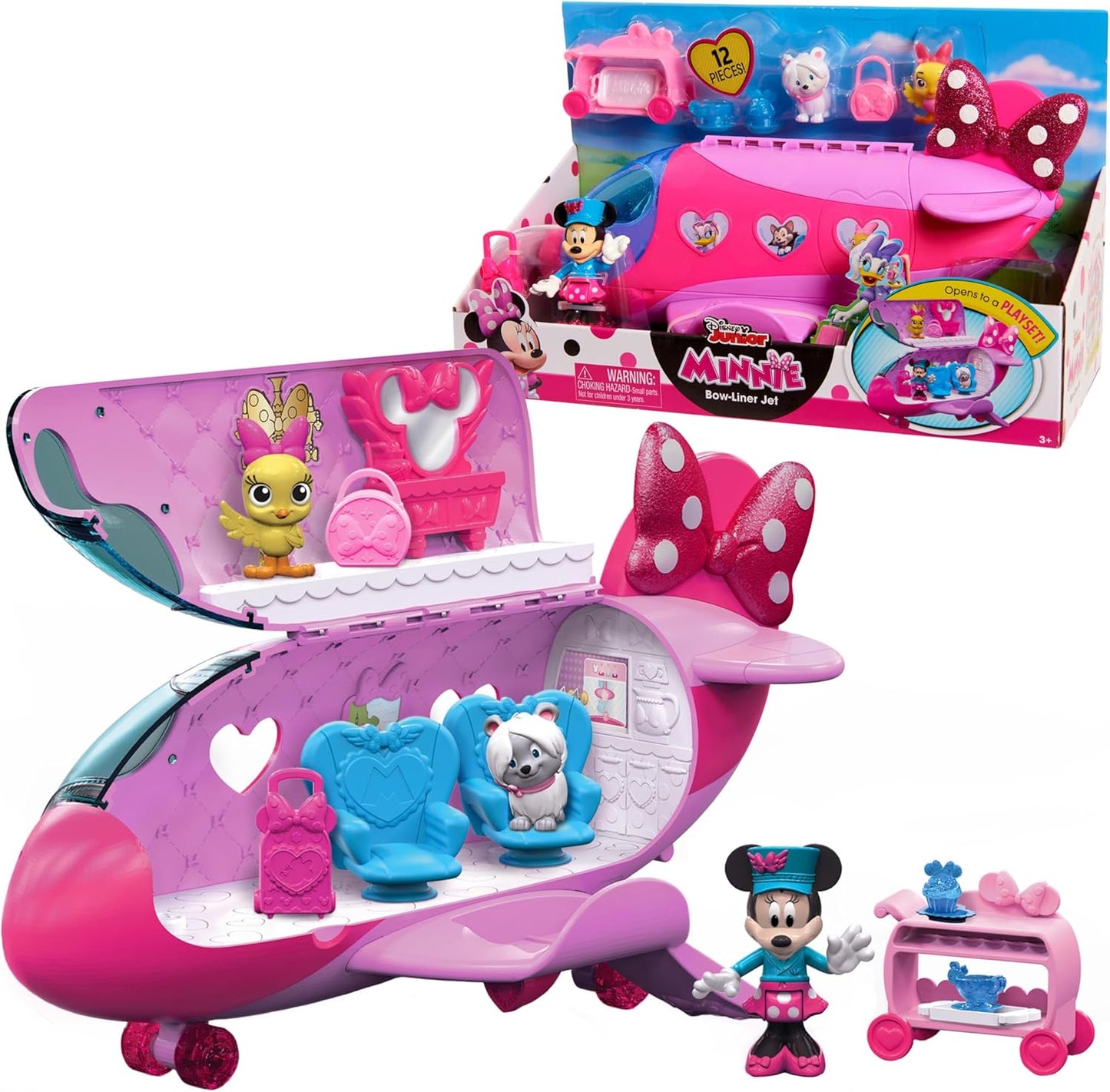 Just Play Disney Junior Minnie Mouse Bow-Liner Jet Playset A" Toy Set