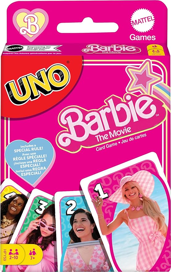 Mattel UNO Barbie The Movie A" Card Game with Movie Characters & Special Rules Fun for 2-10 Players – 2