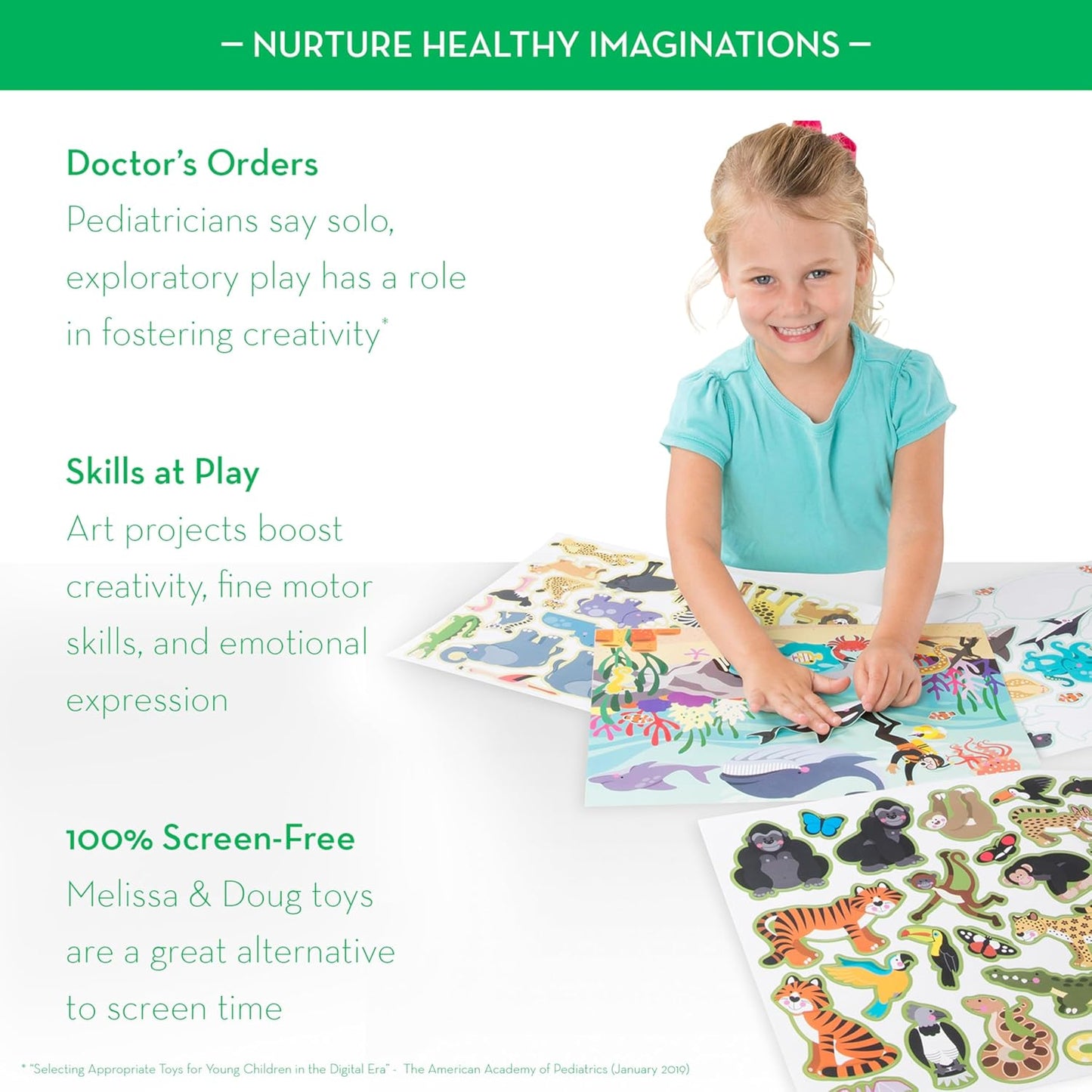 Melissa & Doug Reusable Sticker Pad: Habitats A" 150+ Stickers FSC Certified – 150
