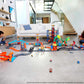 Hot Wheels Toy Car Track Set Pack 10 Track-Building Parts with City Square Bridge & 1:64 Scale Vehicle Connects to Other Tracks – 10