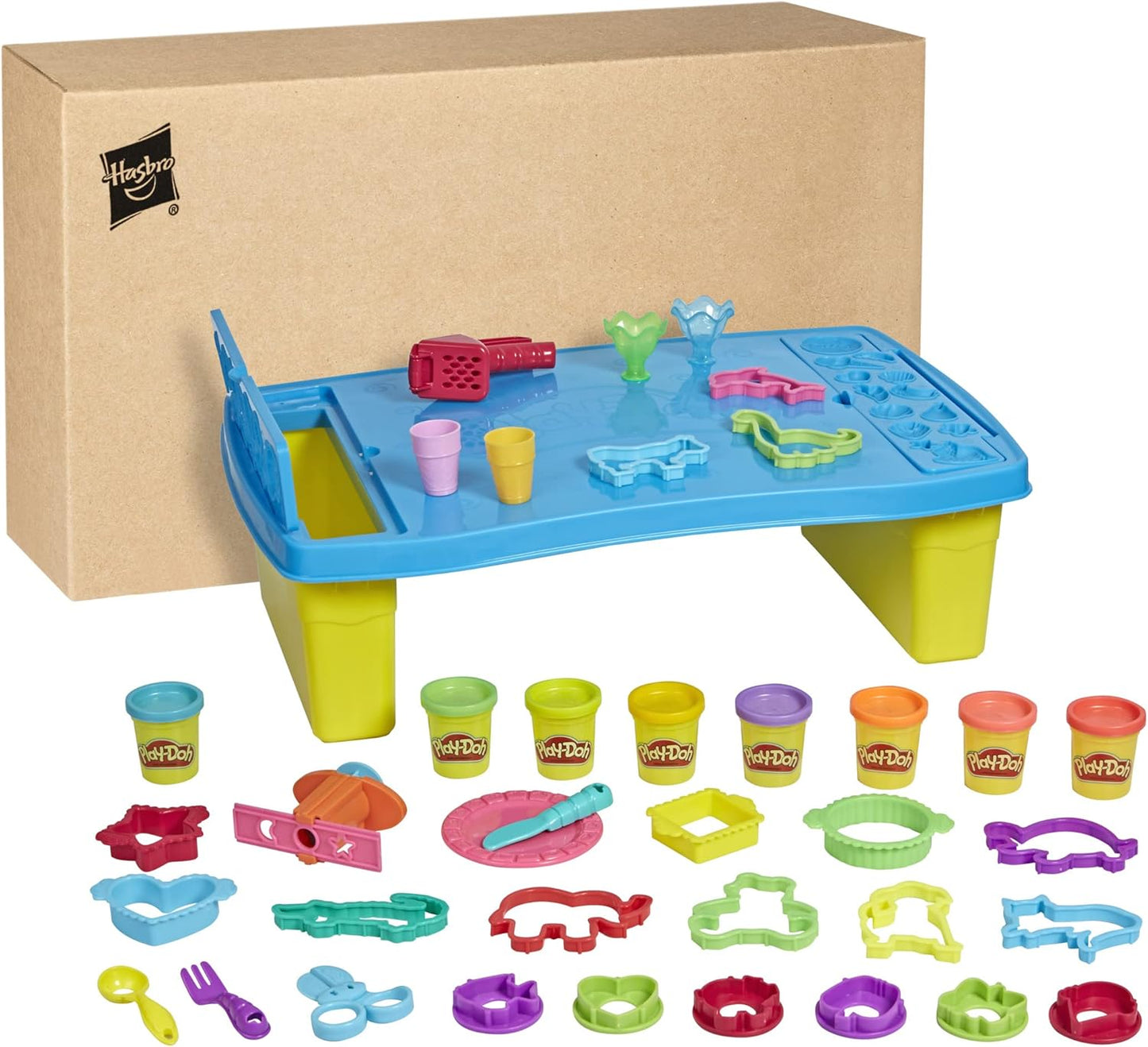 Play-Doh Play 'n Store Table A" 25+ Accessories 8 Cans of Assorted Colors – 25