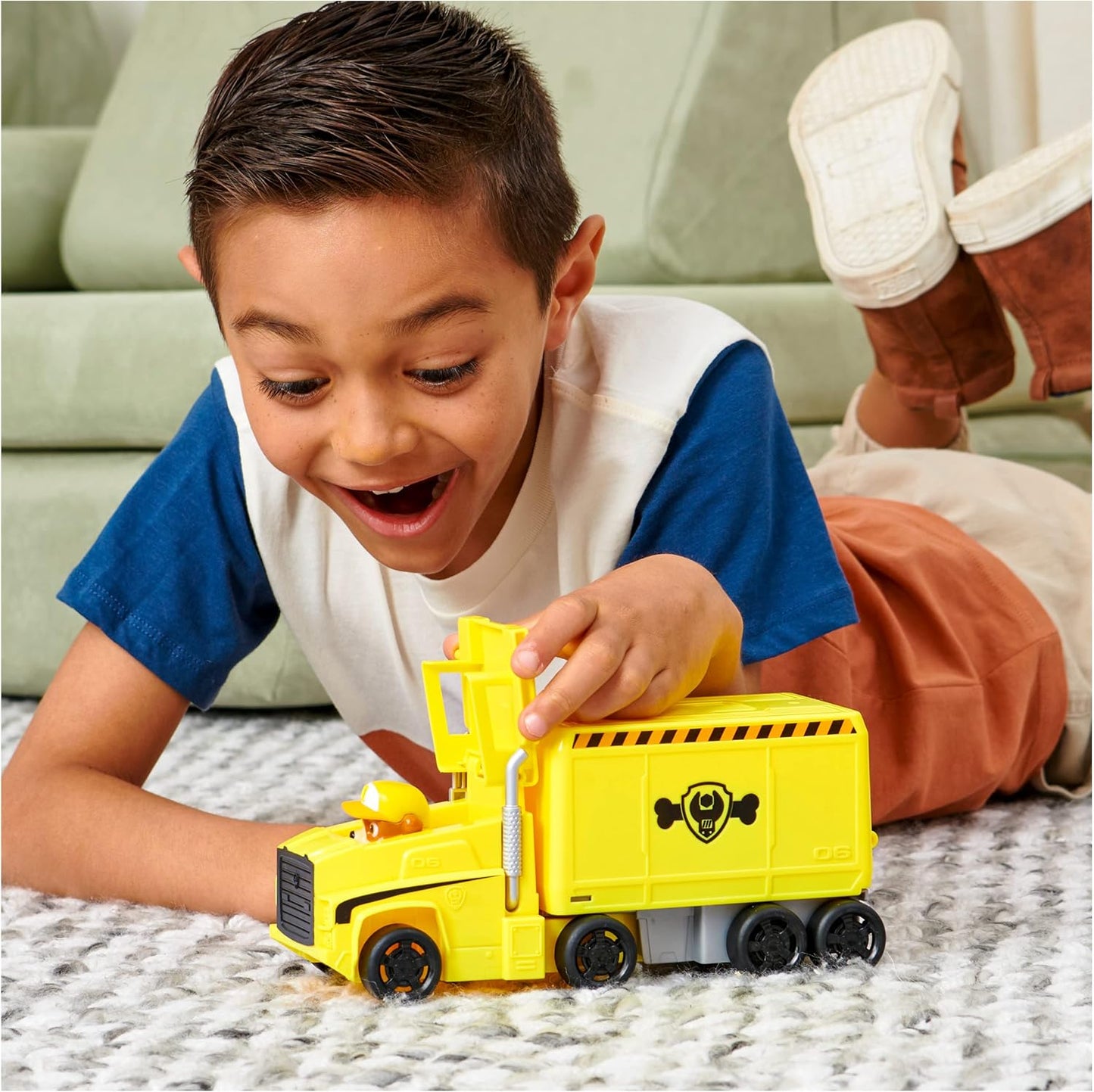 Paw Patrol Big Truck Pup's Rubble Transforming Toy Trucks with Action Figure for