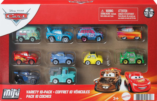 Mattel Disney and Pixar Cars Mini Racers 10-Pack Set with 10 Toy Vehicle