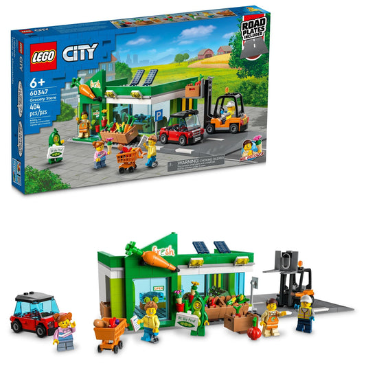 LEGO My City Grocery Store 60347 Building Toy Set for Girls Boys and Ages 6 404 Pieces