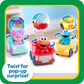 Just Play Sesame Street Twist and Pop Wheelies 3-Pack A" Preschool Toy Vehicles for Kids Ages 2+ by – 3
