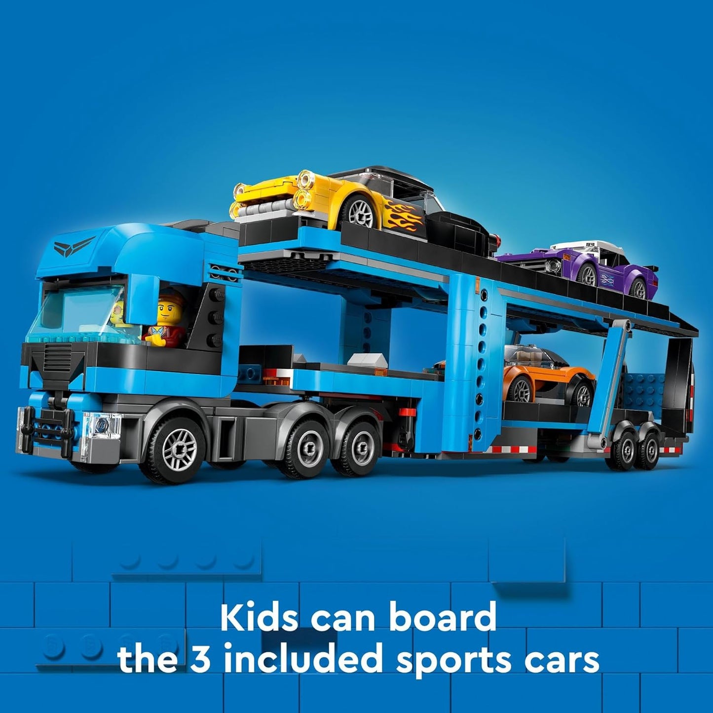LEGO City Car Transporter Truck with Sports Cars Building Toy Set - Semi Truck Toy with