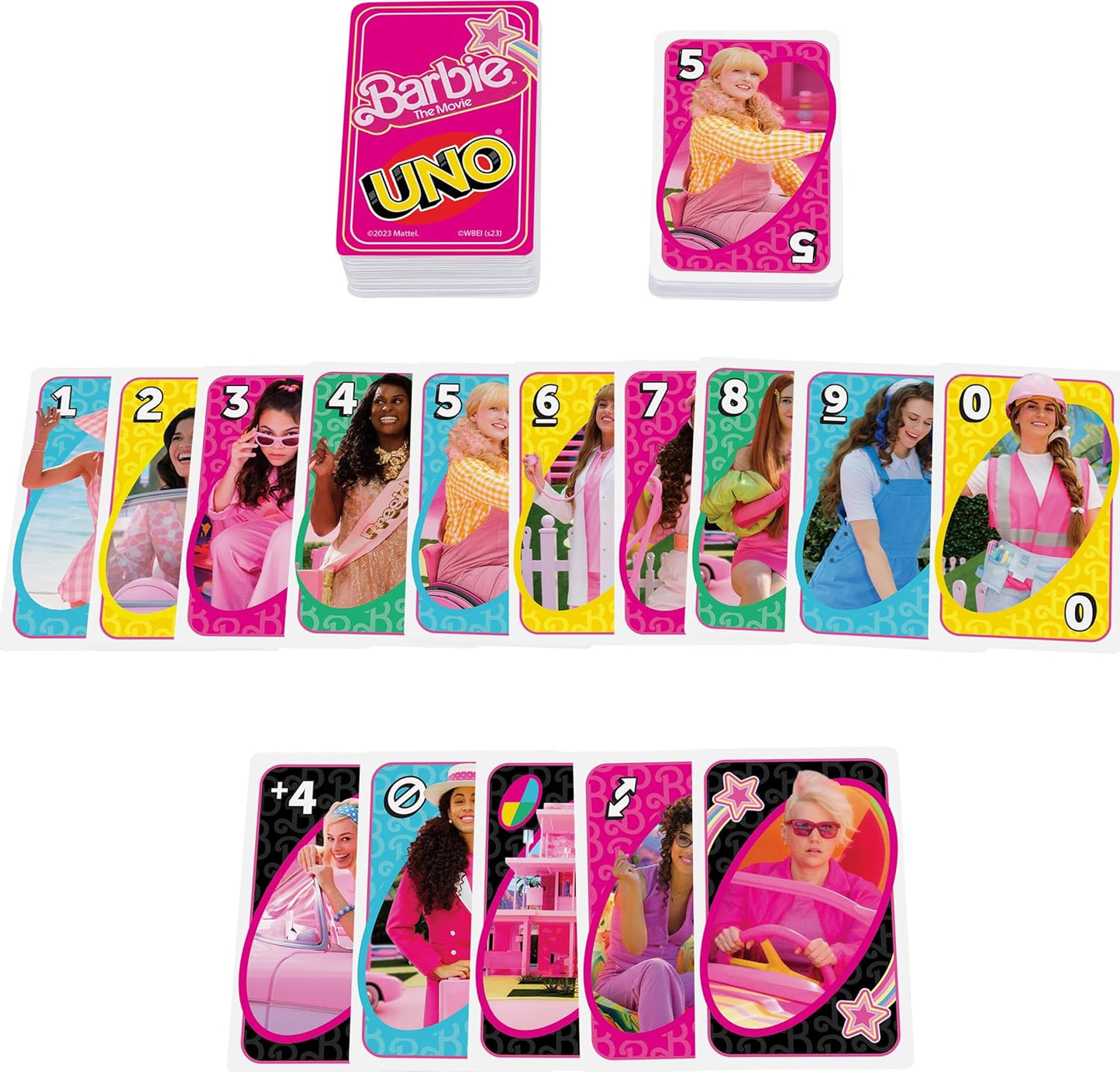 Mattel UNO Barbie The Movie A" Card Game with Movie Characters & Special Rules Fun for 2-10 Players – 2