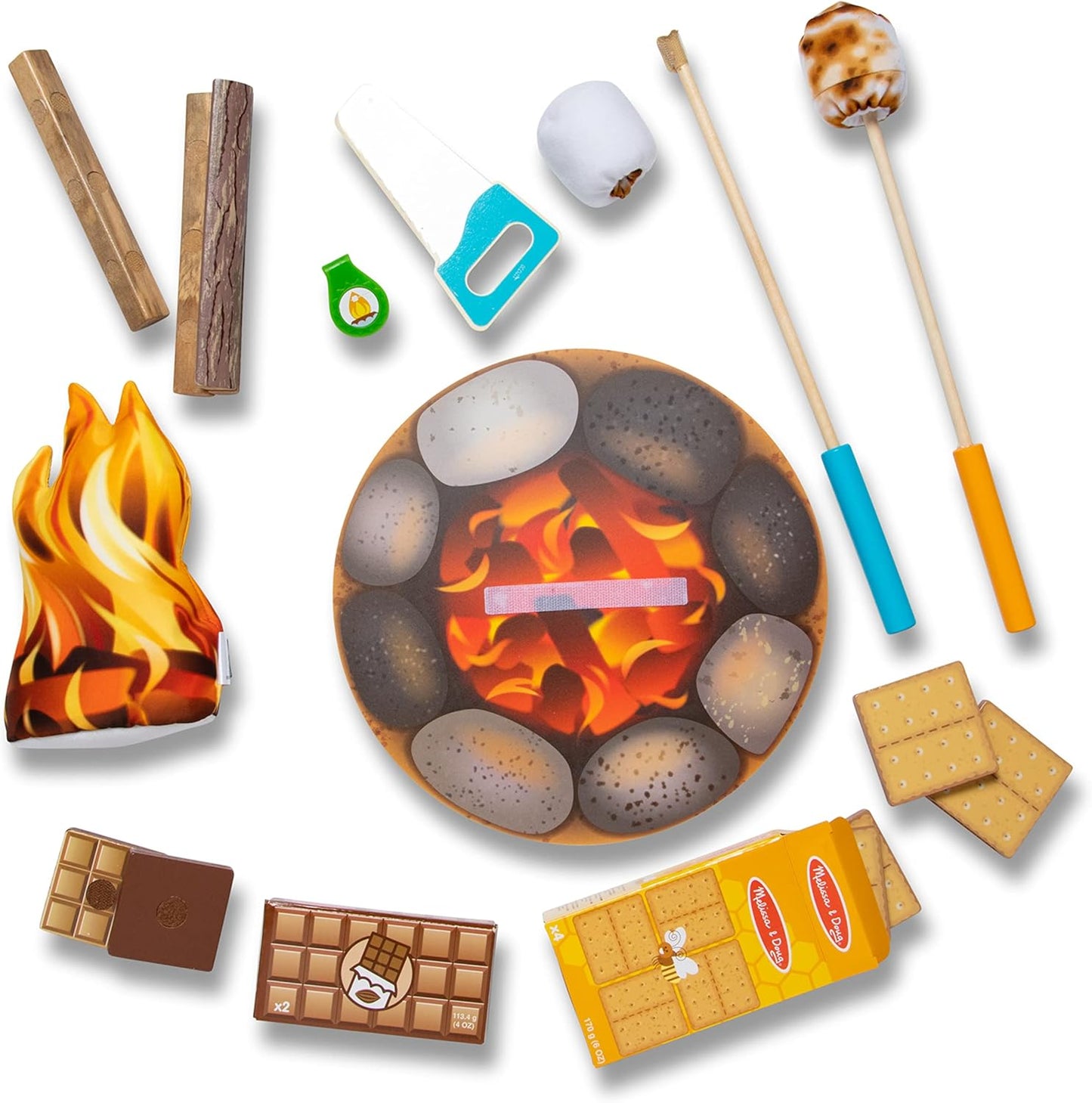 Melissa & Doug Let's Explore Campfire S'Mores Play Set Play Campfire Sets For Kids Ages 3+ – 3