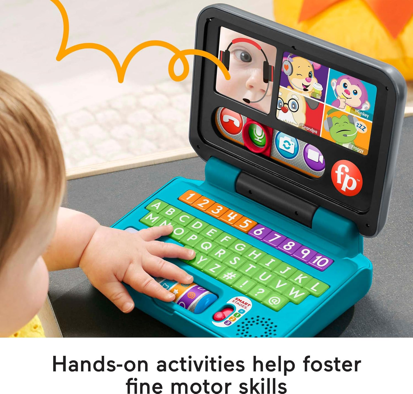 Fisher-Price Baby Toddler Toy Laugh Learn Let's Connect Laptop Pretend Computer with