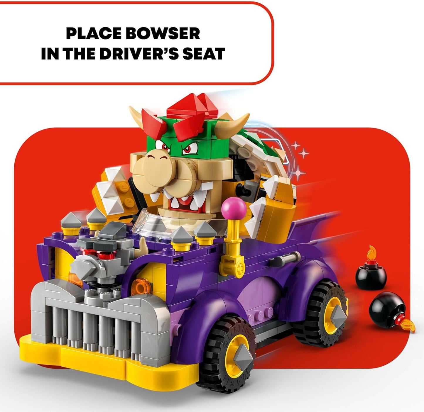LEGO Super Mario Bowser's Muscle Car Expansion Set Bowser Toy for Boys Girls and Gamers