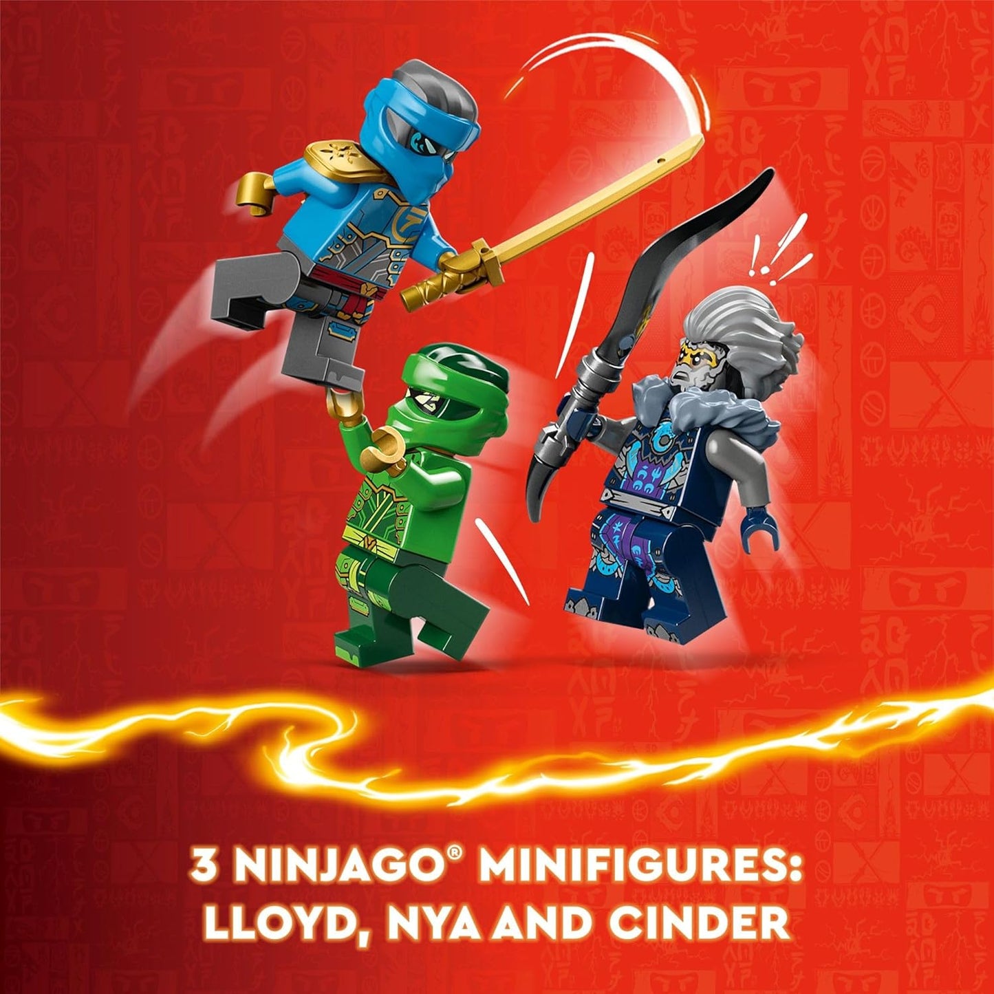 LEGO NINJAGO Lloyd's Elemental Power Mech Customizable Battle Toy with 3 Ninja Action Figures Adventure Playset