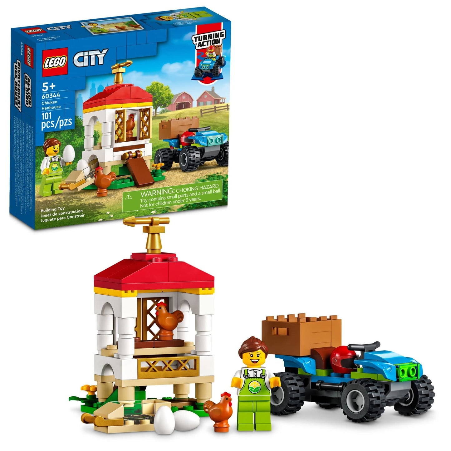 LEGO City Chicken Henhouse 60344 Building Farm Toy Set for Boys and Girls Ages 5 101