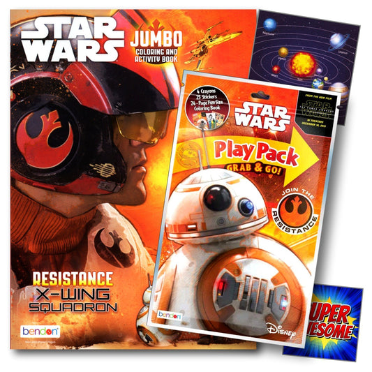 Star Wars Coloring Book Activity Set with Coloring Pages Sticker Sheet and Crayons Bundle