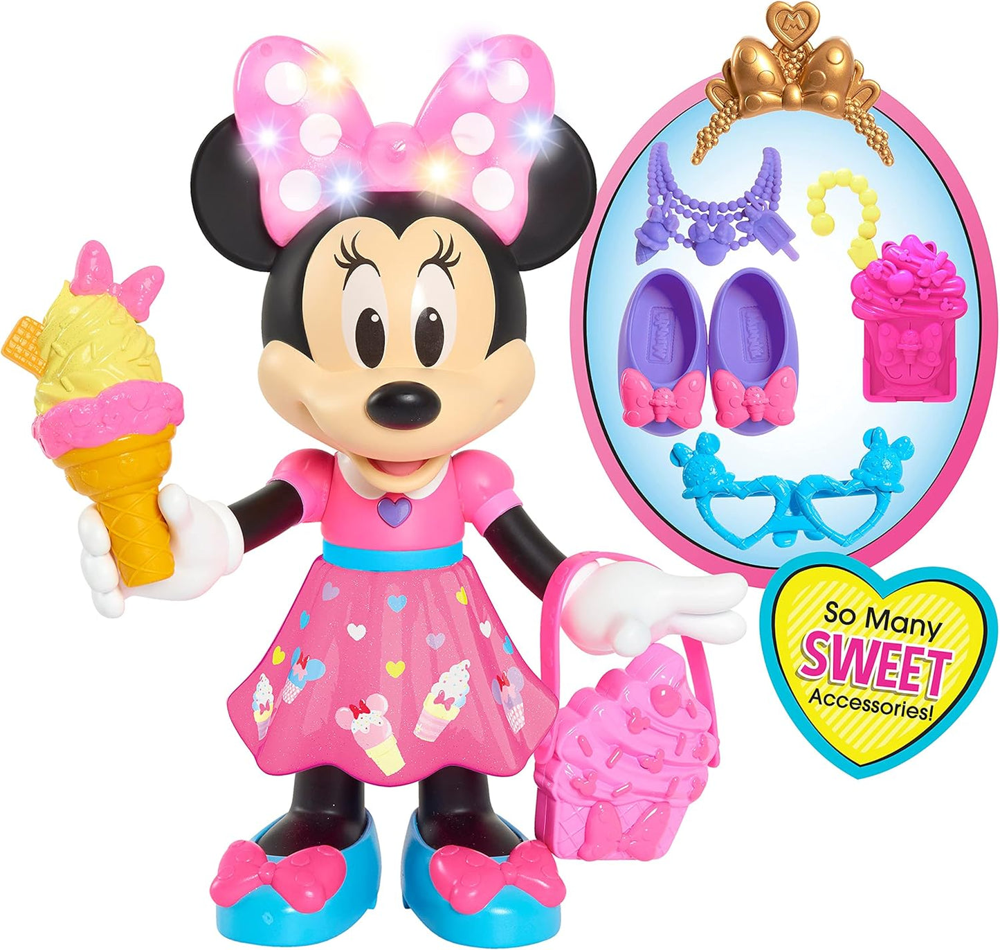 Disney Junior Minnie Mouse A" 10 inches Interactive Doll with Lights & Sounds – 10