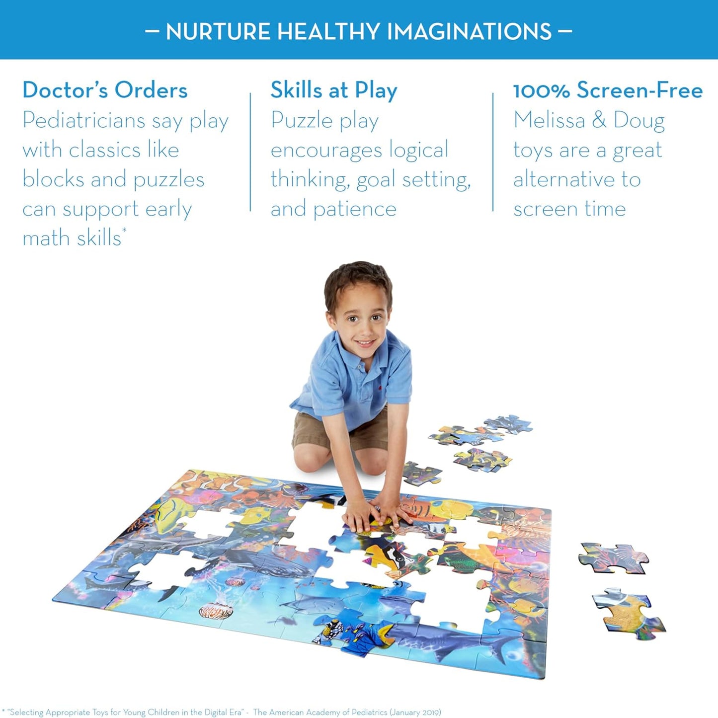 Melissa & Doug Underwater Ocean Floor Puzzle A" 48 Pieces 2x3 Feet FSC Certified – 48