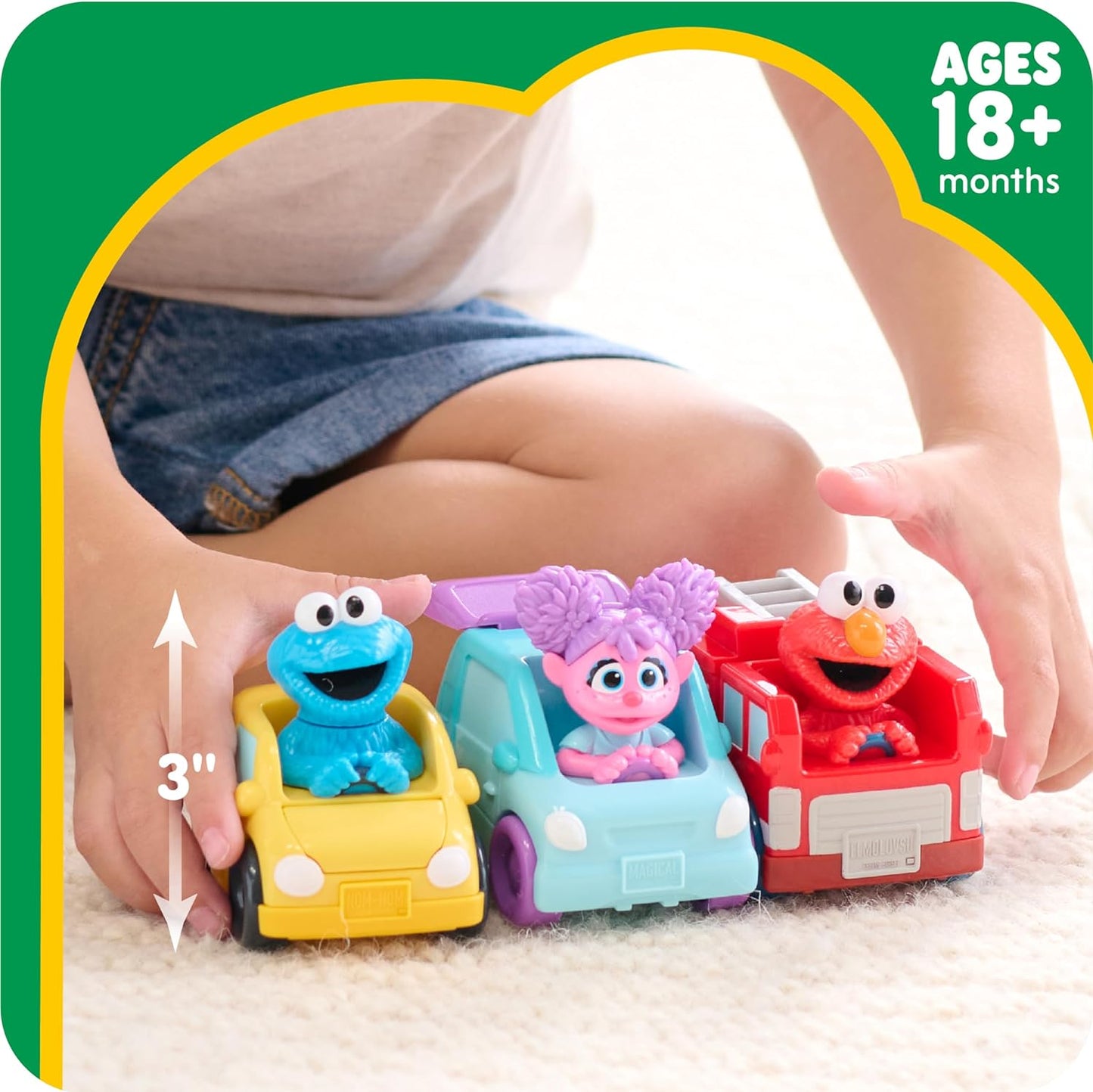 Just Play Sesame Street Twist and Pop Wheelies 3-Pack A" Preschool Toy Vehicles for Kids Ages 2+ by – 3