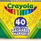 Crayola Ultra Clean Fine Line Washable Markers 40ct Colored Markers for Fine Tip Coloring