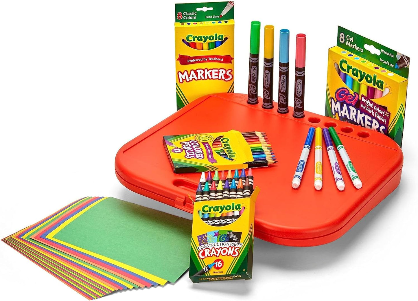 Crayola Create 'N Carry Art Set 75pcs 2-in-1 Lap Desk Carrying Case Art Kit for Crafts