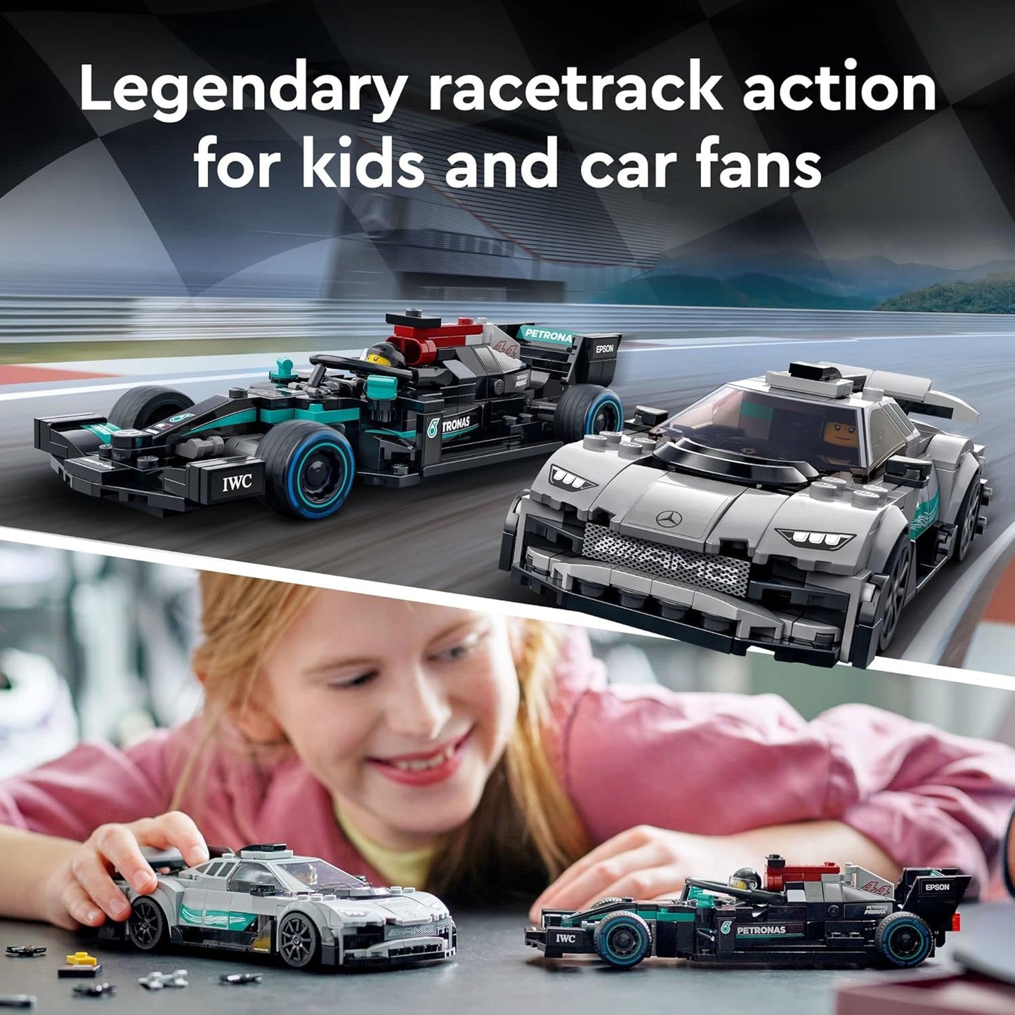 LEGO Speed Champions Mercedes-AMG F1 W12 E Performance & Project One Toy Car Set Mercedes Model Car Building Kit Collectible Race Car Toy Great Car Gift for Kids and Teens 76909 – 1