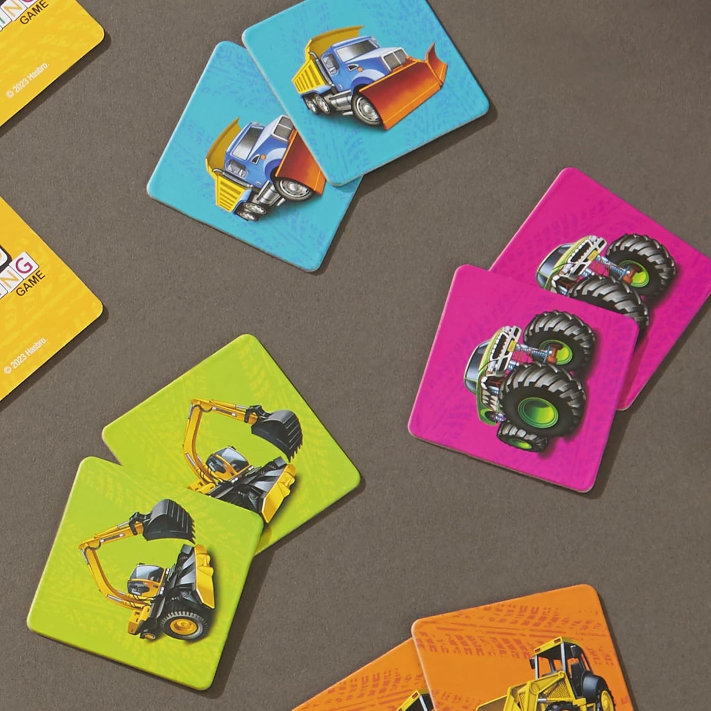 Hasbro Gaming Trucks Matching Game Preschool for Boys Girls Memory Card Game