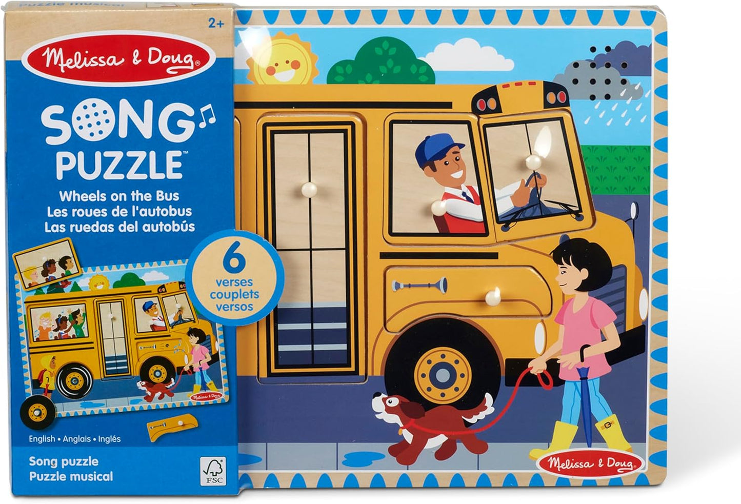 Melissa & Doug Wheels on the Bus Wooden Sound Puzzle