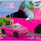 Barbie Toy Car Bright Pink Doll-Sized Convertible with 2 Seats Seatbelts & Rolling Wheels Realistic Details – 2