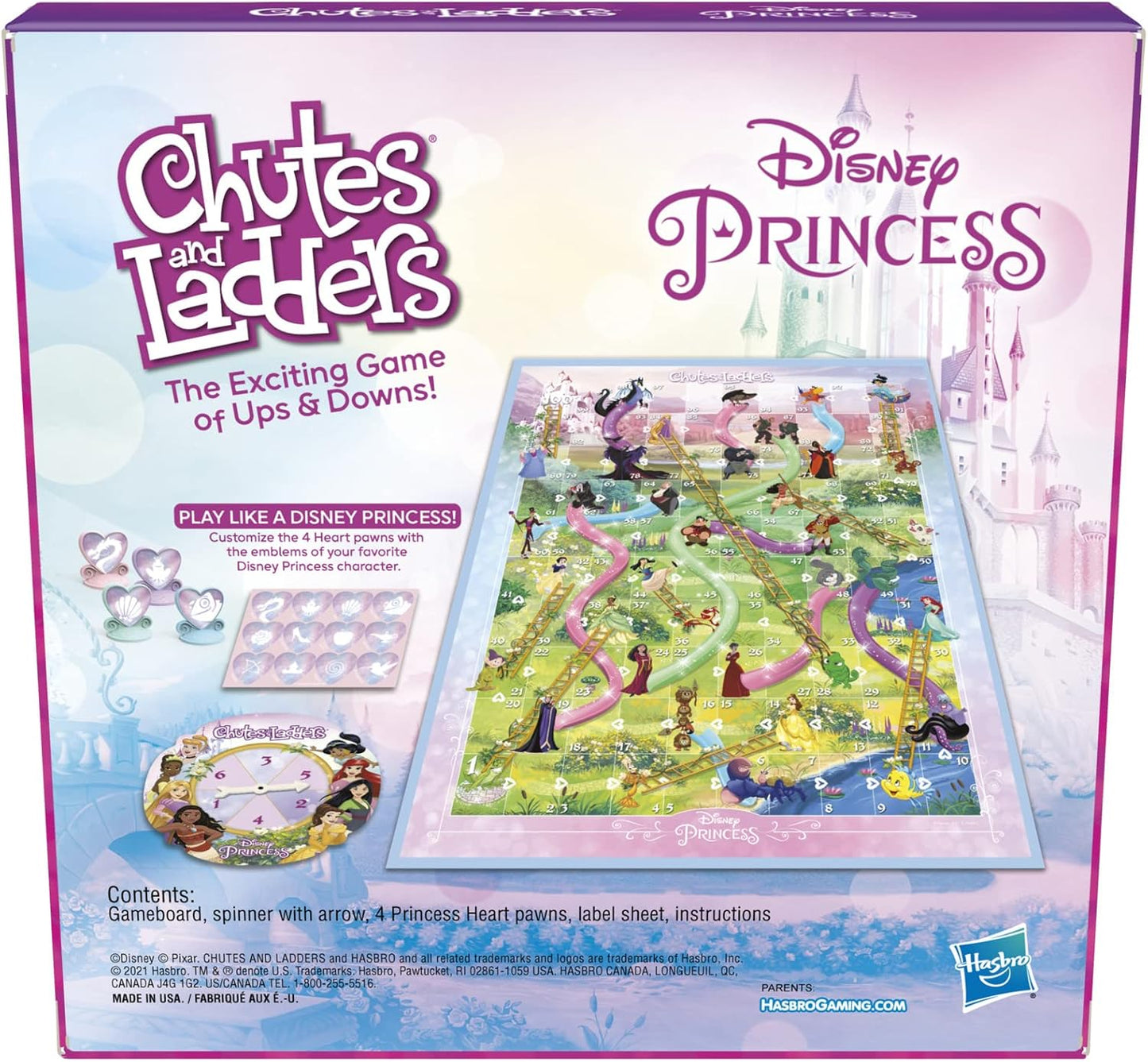 Hasbro Gaming Chutes and Ladders Disney Princess Edition Board Game