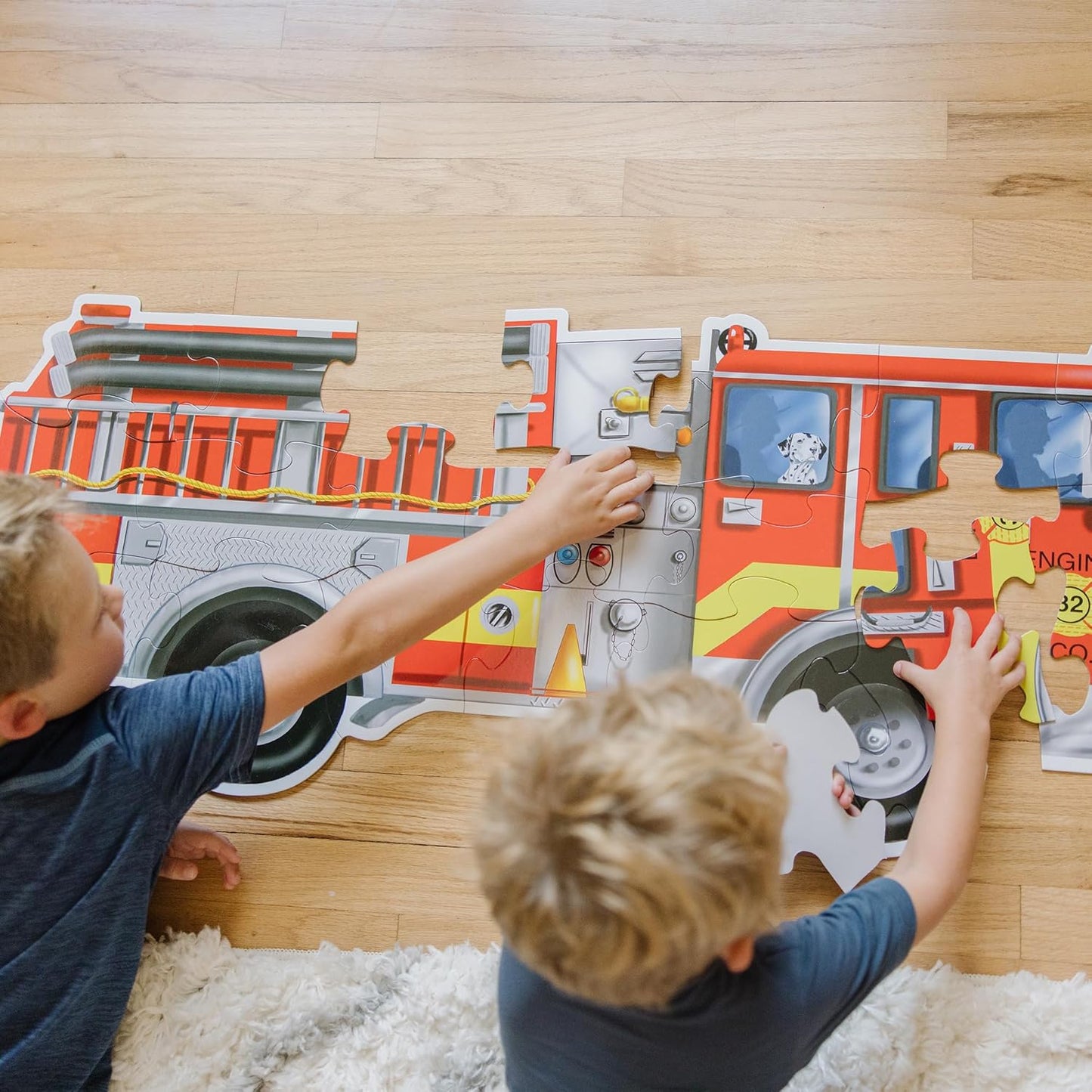 Melissa & Doug Fire Truck Jumbo Floor Puzzle A" 24 Pieces 4 Feet Long – 24