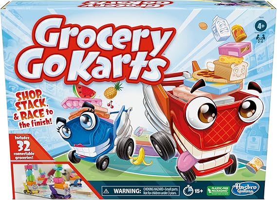 Hasbro Gaming Grocery Go Karts Board Game A" Fun Building Game for Preschoolers 4+ – 4