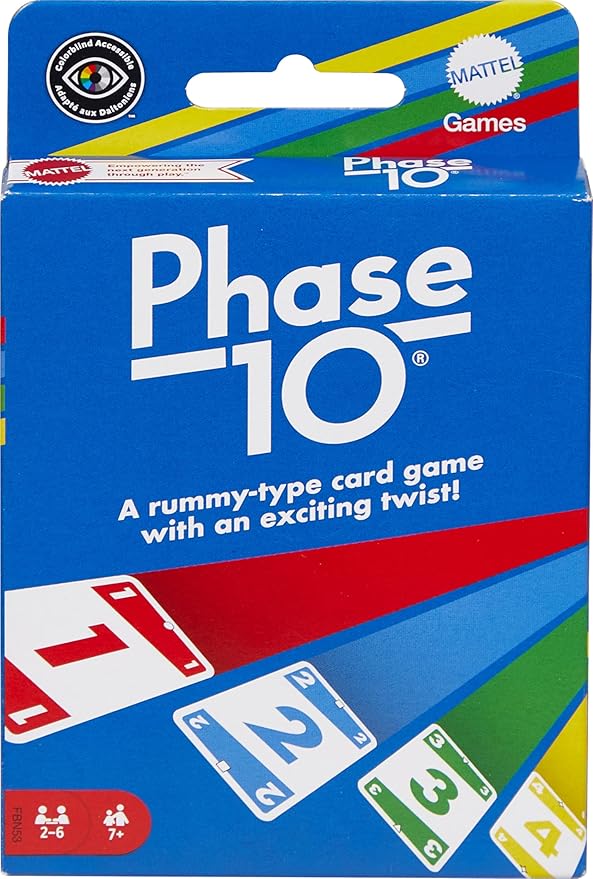 Mattel Phase 10 Card Game AA"A Fun for Family & Kids 108 Cards – 10