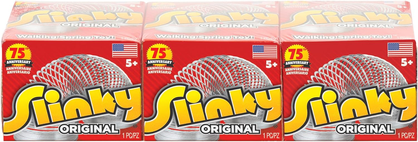 Just Play The Original Slinky Walking Spring Toy 3-Pack Metal Slinky Fidget Party Favors