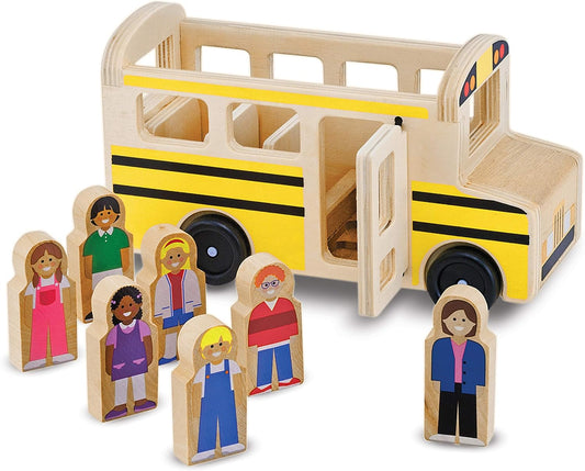 Melissa & Doug Melissa Doug School Bus Wooden With 7 Play Figures School Bus For Classic