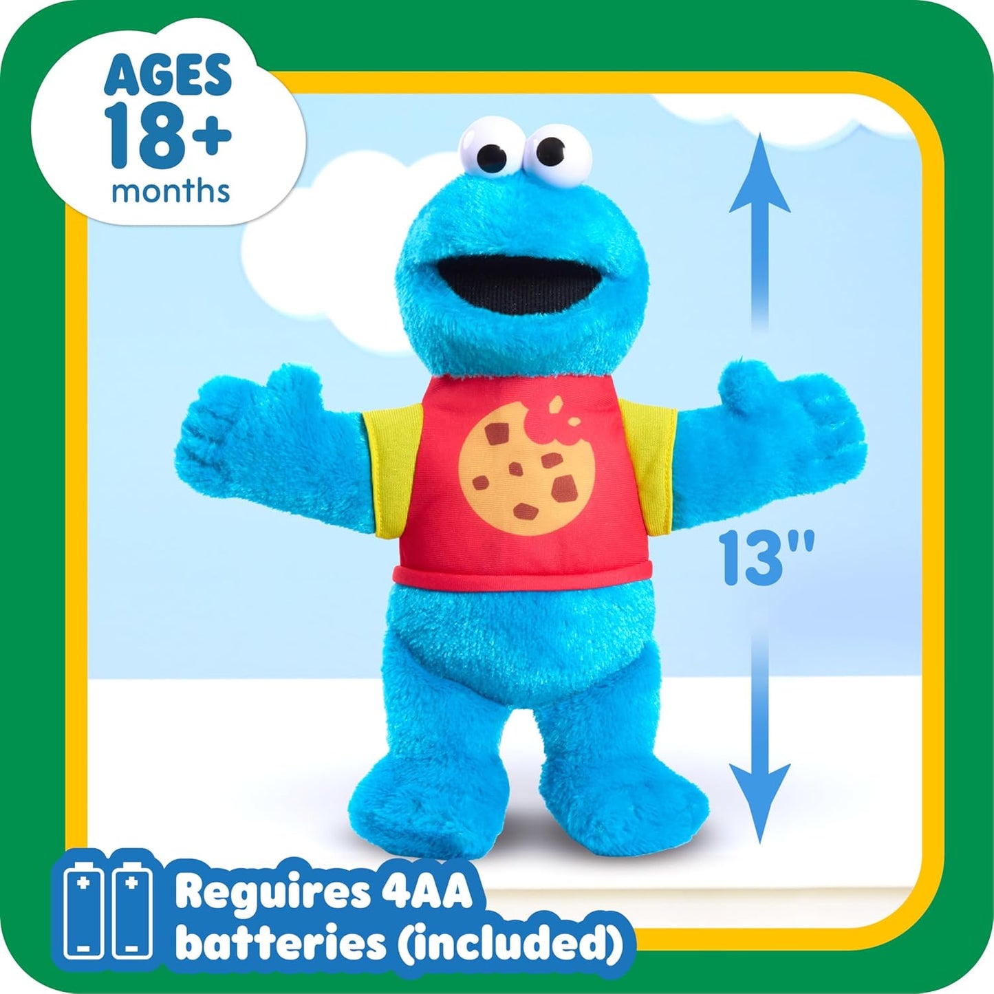 Just Play Sesame Street Sing-Along Cookie Monster 13-inch Plush