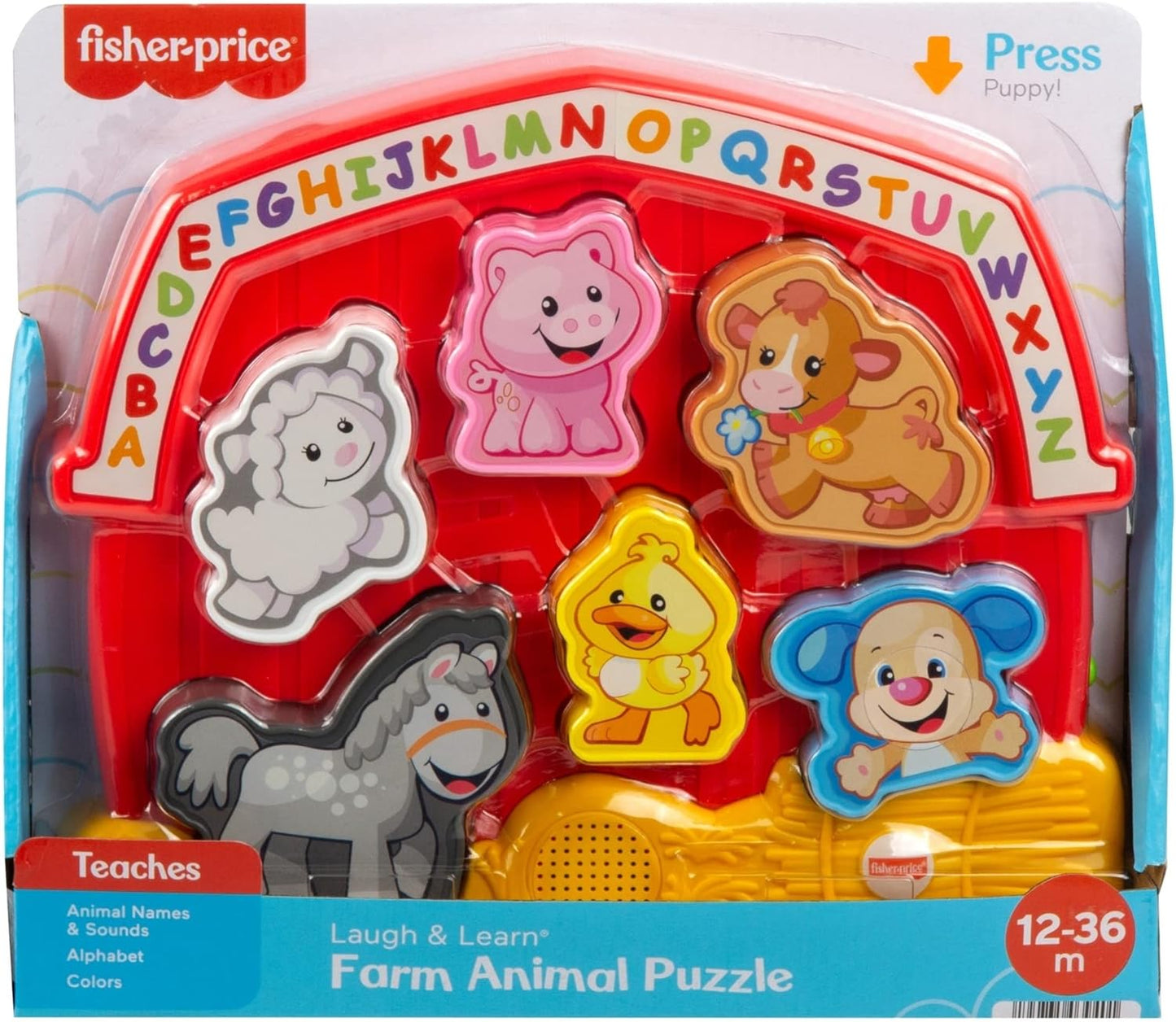Fisher-Price Toddler Shape Sorting Toy Laugh Learn Farm Animal Puzzle