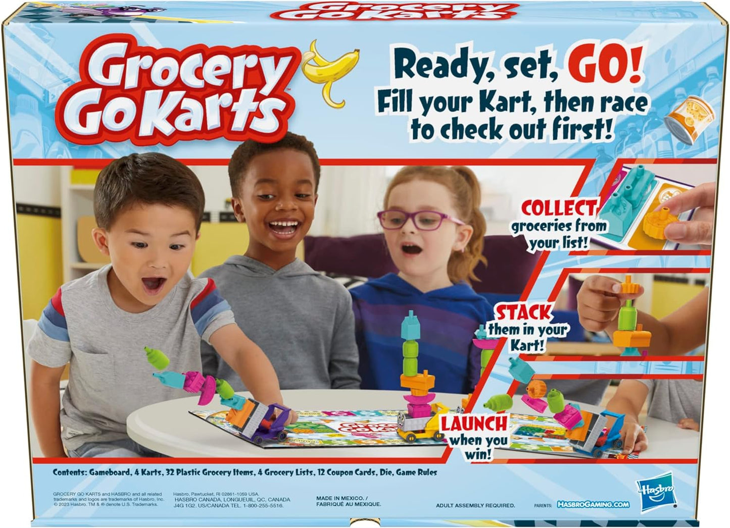 Hasbro Gaming Grocery Go Karts Board Game A" Fun Building Game for Preschoolers 4+ – 4