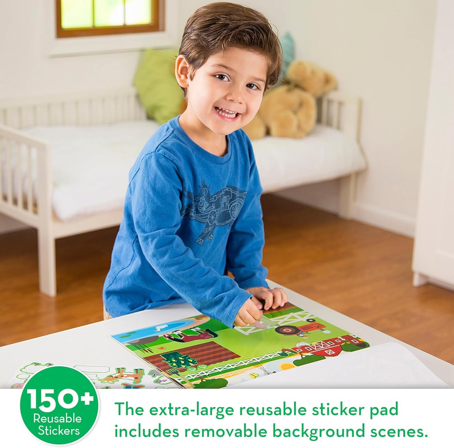 Melissa & Doug Reusable Sticker Pad: Habitats A" 150+ Stickers FSC Certified – 150
