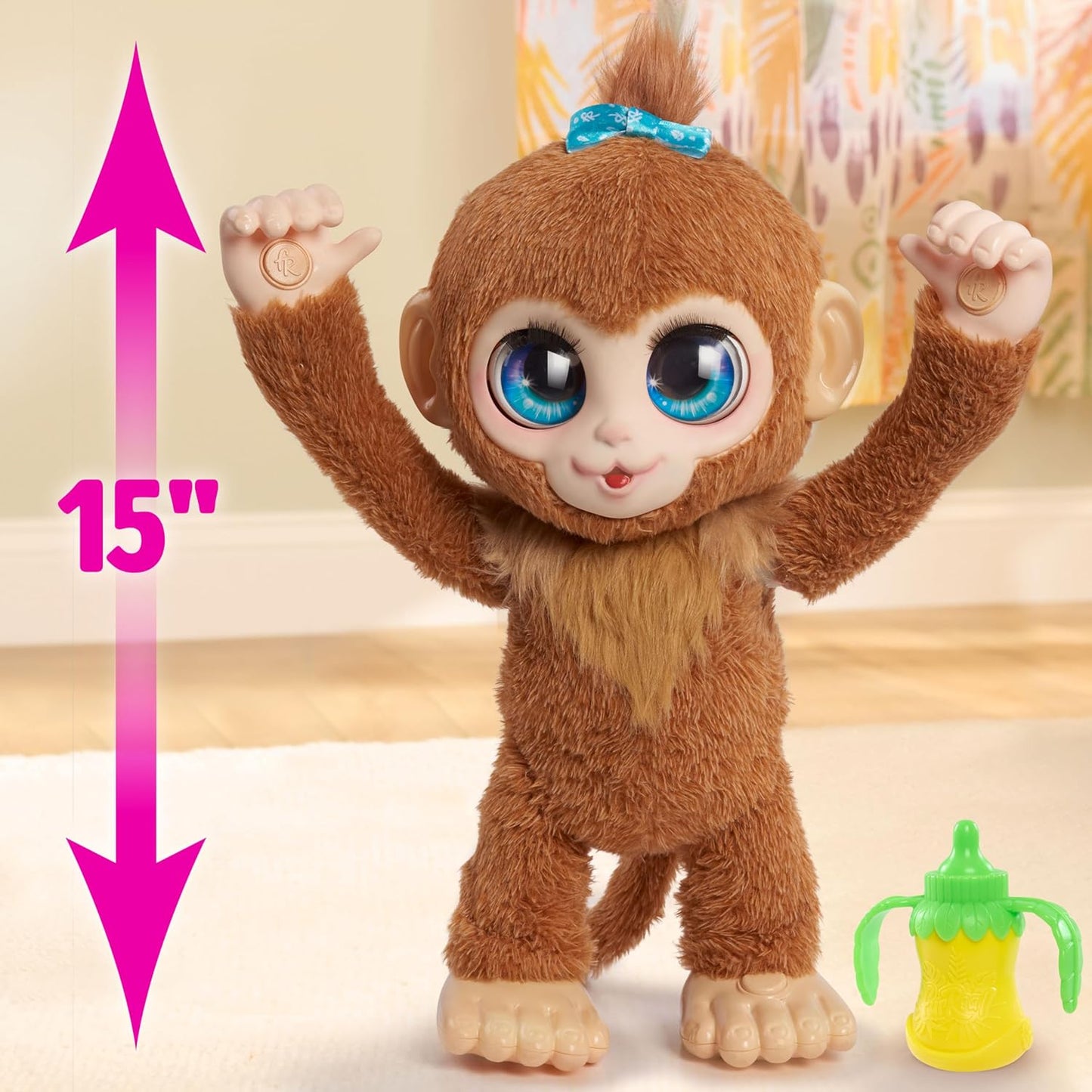 Just Play furReal Peanut The Playful Monkey Interactive Toy 15-inch Realistic Plush